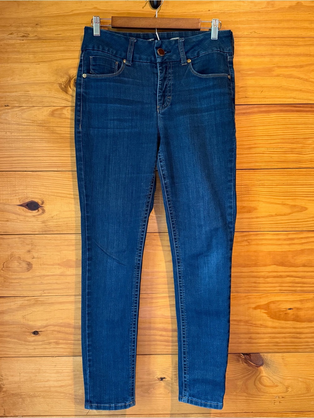 Seven7 Tummyless Skinny High Rise Denim Jeans 10 Stretch 28.5” Dark Wash